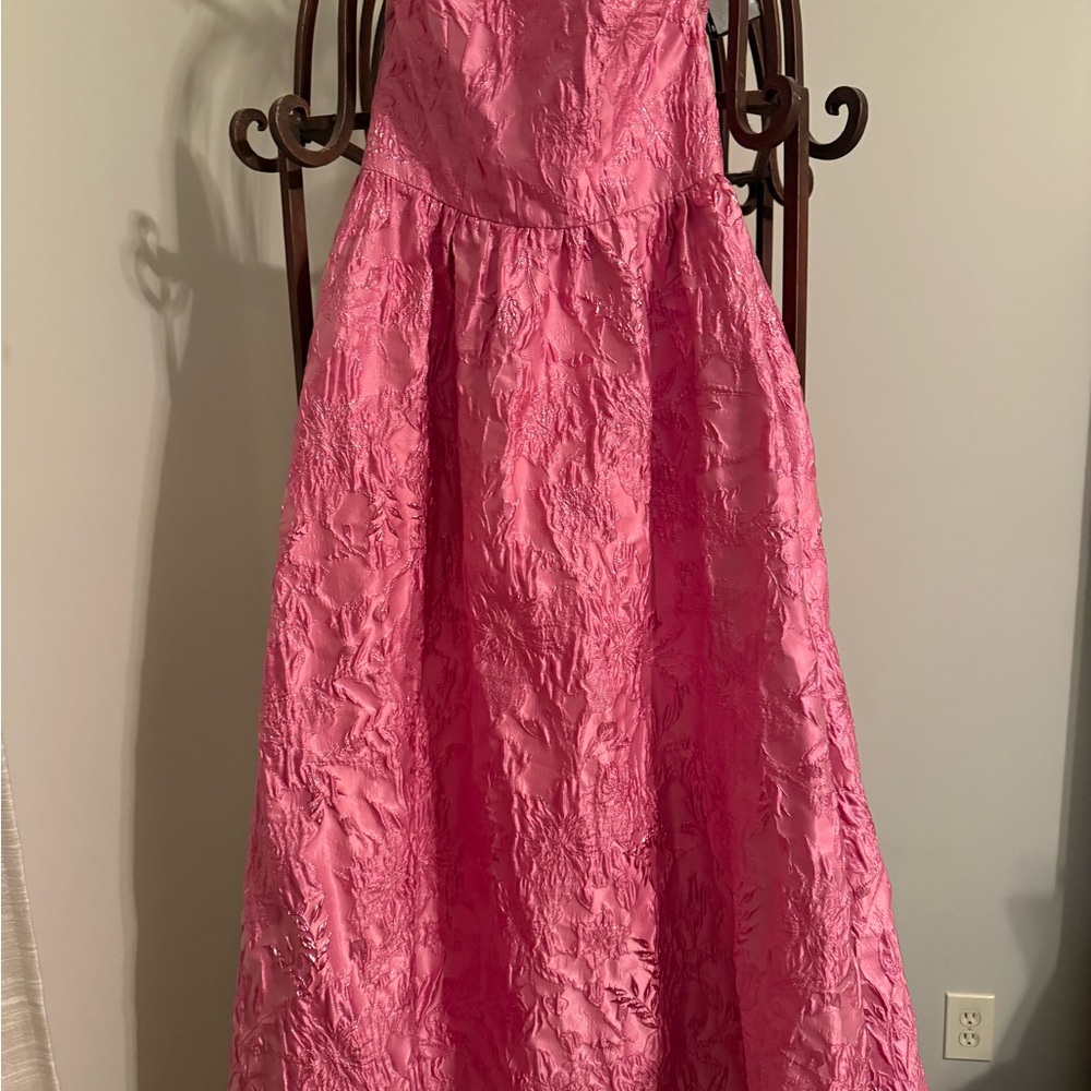 Shoshanna Pink A-Line Halter Prom Dress